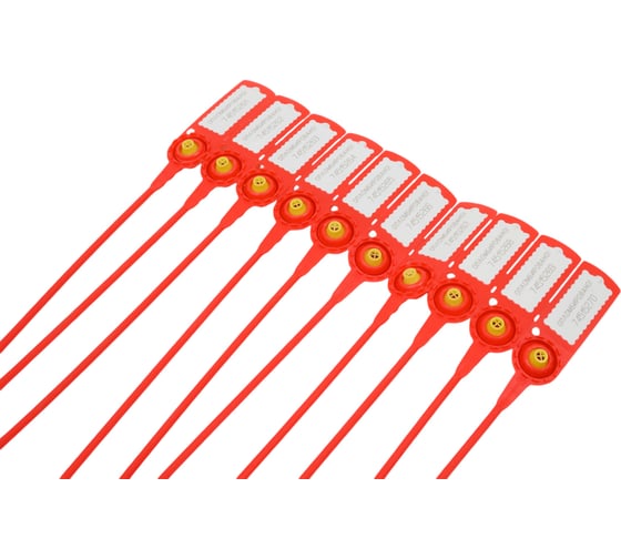 Изображение товара Пластиковая пломба UVE СТРЕЛА стандарт, цвет красный (уп. 10 шт.) 419