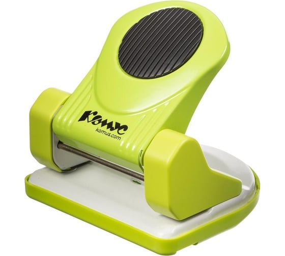 Изображение товара Дырокол Комус mpg20 до 20 листов, металл, с линейкой и блокиратором, зелёный 1271912