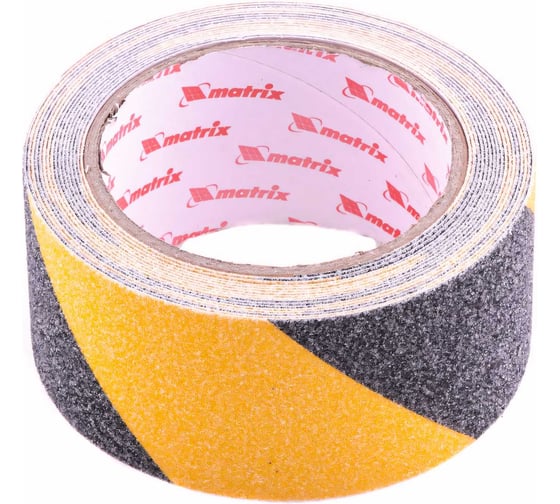 Изображение товара Клейкая противоскользящая лента MATRIX черно-желтая, 50 мм х 5м, 88718