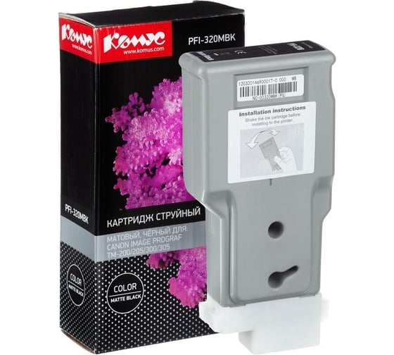 Изображение товара Струйный картридж Комус pfi-320mbk 2889c001 черный матовый, для tm-200205300 1614495