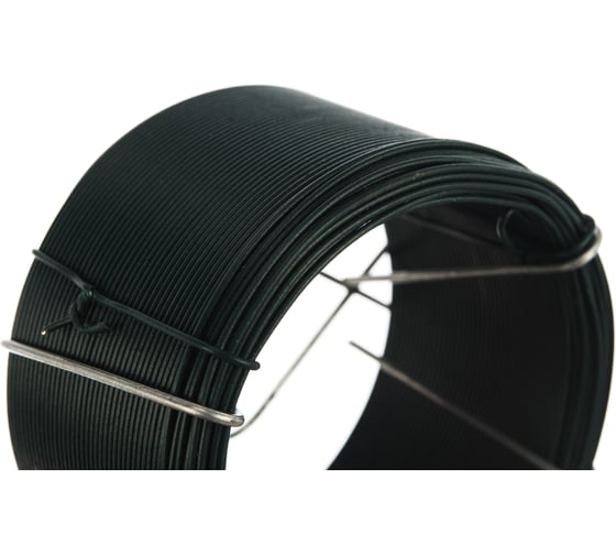 Изображение товара Проволока с ПВХ покрытием СИБРТЕХ зеленая 0,9мм длина 50м 47770