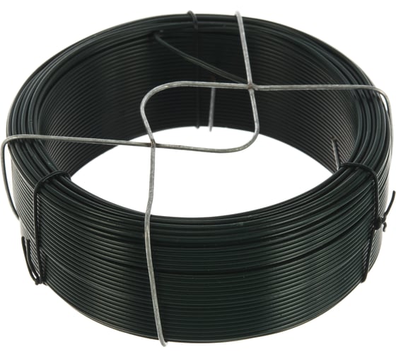 Изображение товара Проволока с ПВХ покрытием СИБРТЕХ зеленая 1,2мм длина 50м 47771