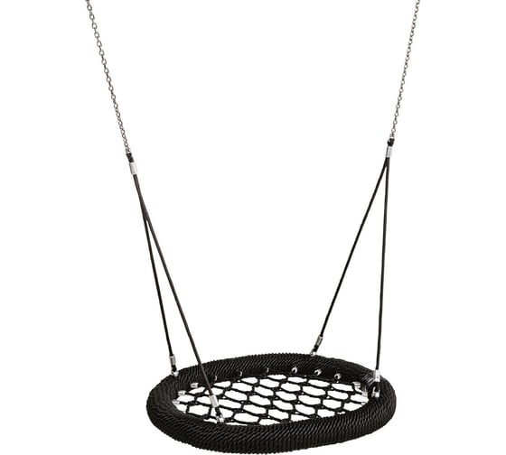 Изображение товара Гнездо MoyDvor 100см усиленное на армированных тросах 16мм и нержавеющих цепях. Качели подвесные круглые для общественных мест МойДвор. SAC102R