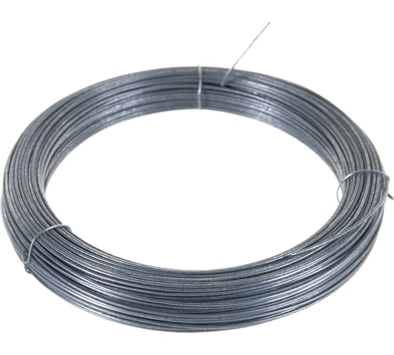 Изображение товара Стальная проволока СИБРТЕХ 50 м, оцинкованная, термообработанная 1,2 мм 84907
