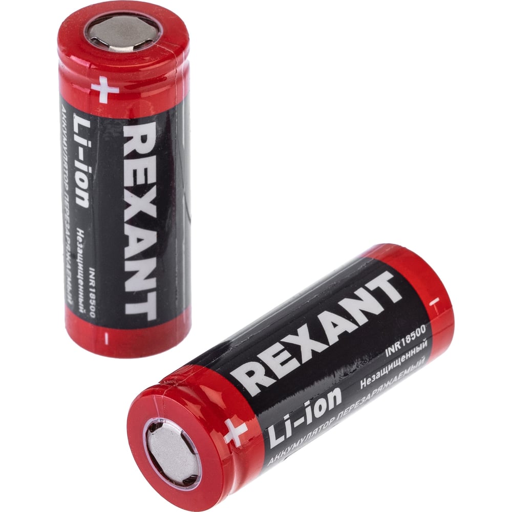 Изображение товара Аккумулятор Li-ion REXANT 18500, 3,7В, 1400мАч, 10 шт
