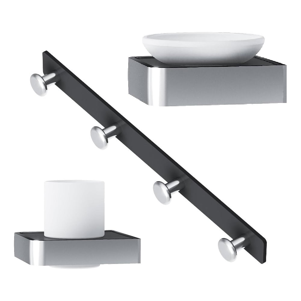 Изображение товара Набор аксессуаров для зоны красоты Damixa Jupiter DAK77B2803W черный алюминий