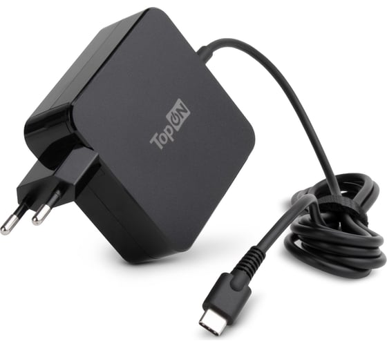 Изображение товара Блок питания для lenovo TopOn 20v 3.25a 65w usb type-c  формфактор квадрат, черный TOP-LE65Q