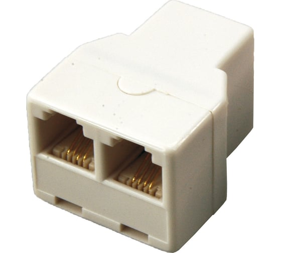 Изображение товара Телефонный двойник REXANT utp, rj-14 (6p4c) (гнездо - 2 гнезда) 50 шт 03-0032