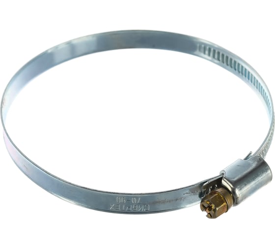 Изображение товара Металлические хомуты СИБРТЕХ Стандартное болтовое крепление 70-90мм 25шт/уп, ширина 9мм 47570