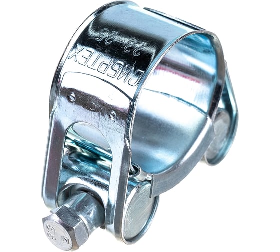 Изображение товара Металлические хомуты СИБРТЕХ, силовые, 23-25мм, ширина 18мм, шарнирный, W1, 2шт 47508