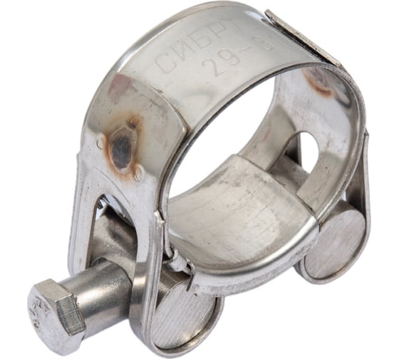 Изображение товара Металлические хомуты СИБРТЕХ, силовые, 29-31мм, ширина 20мм, шарнирный, W4, 2шт 475113