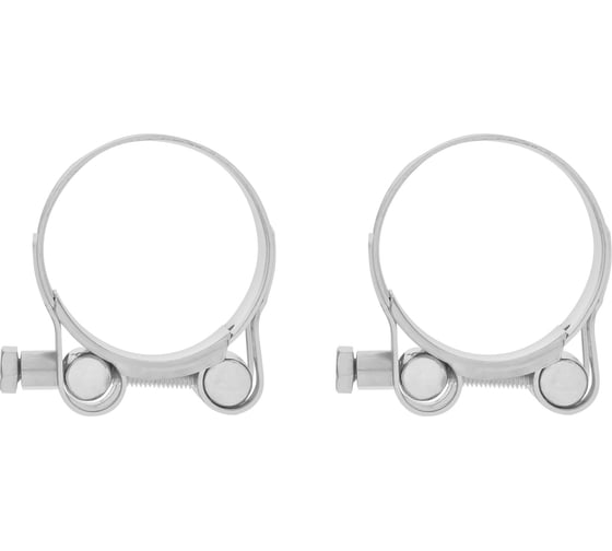 Изображение товара Металлические хомуты СИБРТЕХ, силовые, 40-43мм, ширина 20мм, шарнирный, W1, 2шт 47525