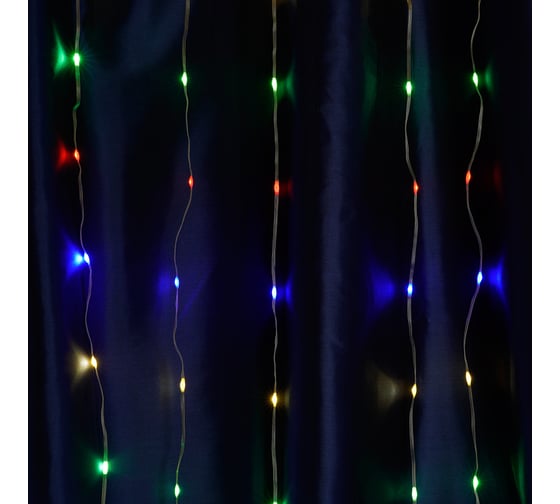 Изображение товара Светодиодная гирлянда FERON Штора cl28 занавес водопад 3x3м + 3м 230v мультиколор, статичная, c питанием от сети, прозрачный шнур 48605