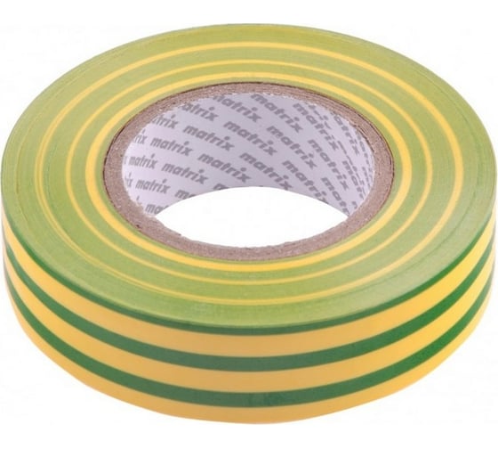 Изображение товара Изолента MATRIX ПВХ, 19 мм х 20 м, желто-зеленая, 150 мкм 88783