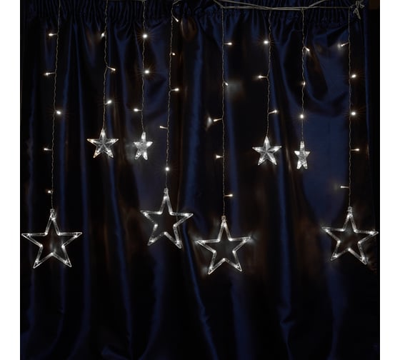 Изображение товара Светодиодная гирлянда FERON cl29 бахрома звезды 3x1м + 3м 230v 5000k, статичная, c питанием от сети, прозрачный шнур 48614