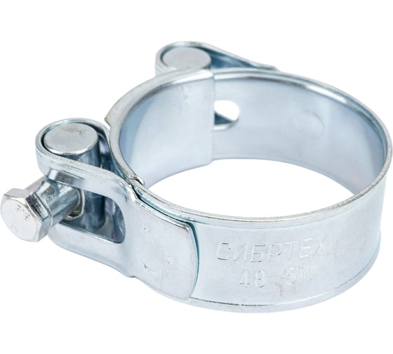 Изображение товара Металлические хомуты СИБРТЕХ, силовые, 48-51мм, ширина 22мм, шарнирный, W1, 2шт 47539