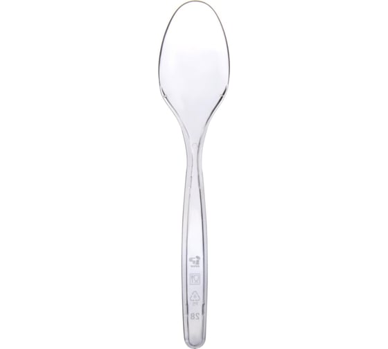 Изображение товара Одноразовая столовая ложка Комус 180 мм, прозрачная, 50 шт. 1008691
