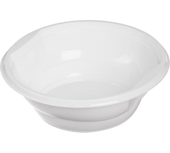 Изображение товара Одноразовая пластиковая миска Комус 0.6 л, белая, 50 шт. 252744