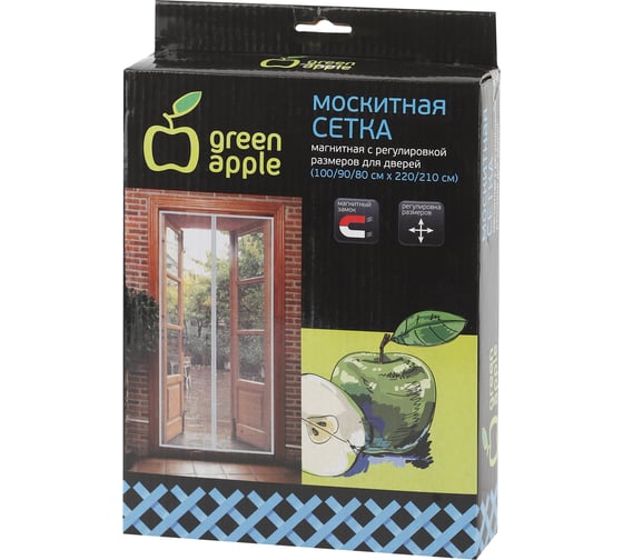 Изображение товара Москитная сетка универсальная с регулируемым размером GREEN APPLE GBN004 2 шт, 220x50 см Б0032055