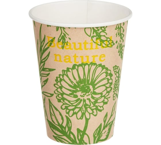 Изображение товара Одноразовый стакан Комус бумажный, 1 слой, 350 мл, d-90 мм, эко крафт, 50 шт. 1788820
