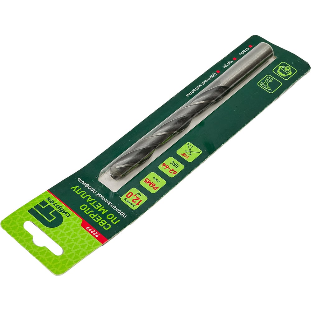 Изображение товара Сверло по металлу 12 мм 151 мм Р6М5 СИБРТЕХ 72277