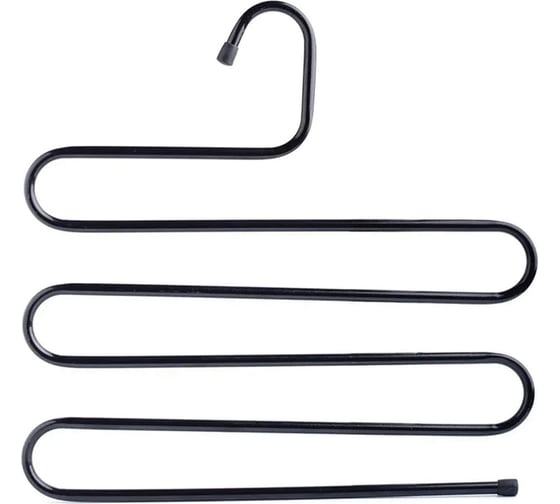 Изображение товара Вешалка для брюк и одежды BRABIX Змейка, 5 секций, 34x36 см, черная 608463