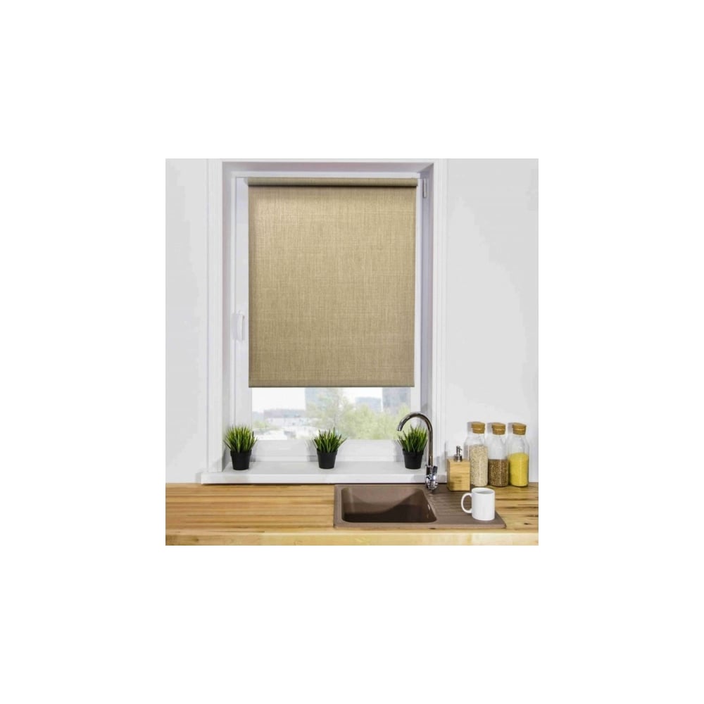 Изображение товара Рулонная штора LM DECOR LM 40-03 темный лен 90x160 см стильный современный дизайн