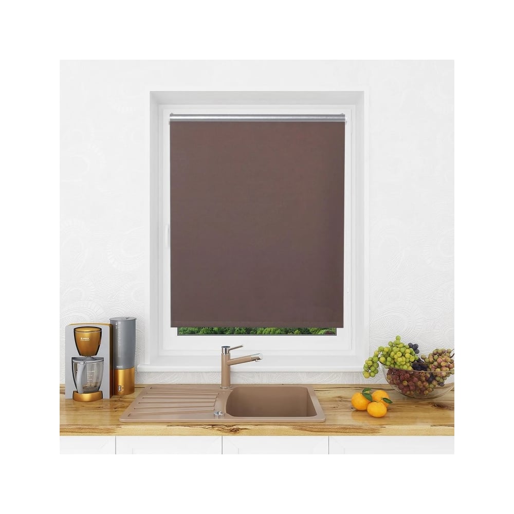 Изображение товара Рулонная штора LM DECOR blackout lm 68-09 коричневая 61x160 см современная без сверления