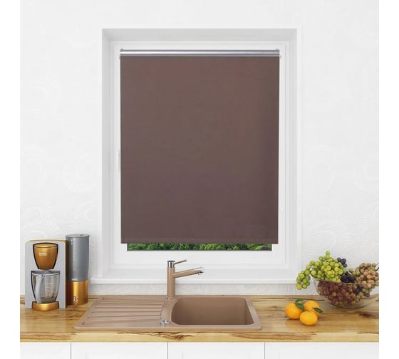 Изображение товара Рулонная штора LM DECOR blackout lm 68-09 коричневый 140x170 см 6809140