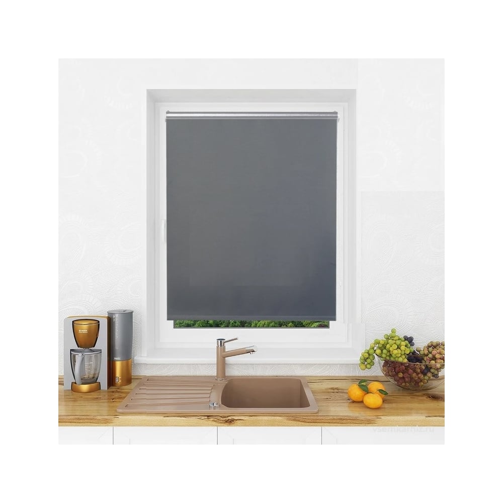 Изображение товара Рулонная штора LM DECOR blackout lm 68-10 темно-серый 67x160 см