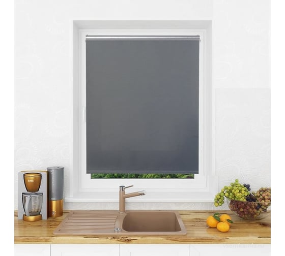 Изображение товара Рулонная штора LM DECOR blackout lm 68-10 темно-серый 64x215 см 6810064215