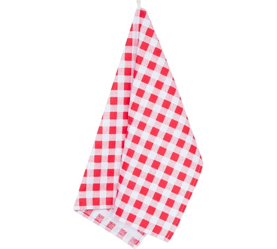 Изображение товара Полотенце Guten Morgen Клетка красная Рогожка, 45x60 см Пр-Клк-45-60