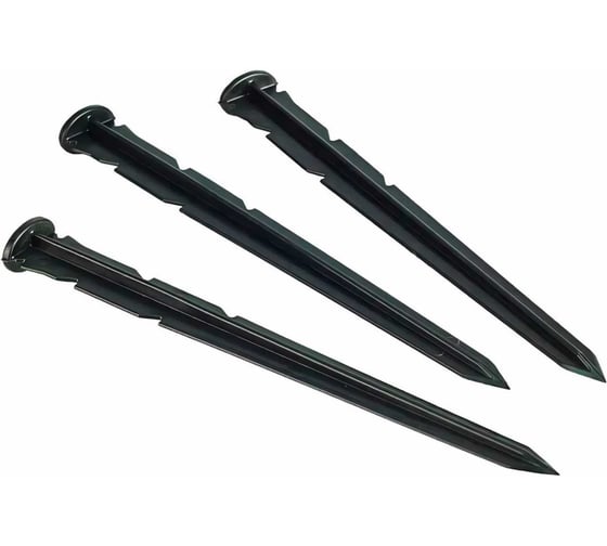 Изображение товара Садовый колышек с фиксатором для пластиковых бордюрови ГеоПластБорд 24 см, 30 шт., черные k240mm.30