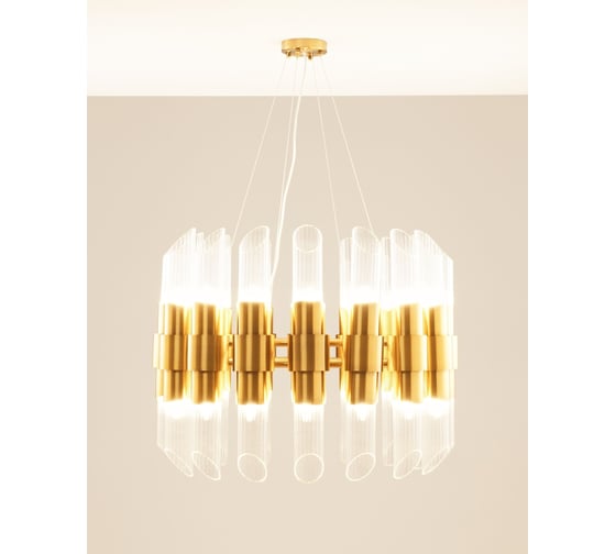 Изображение товара Подвесная люстра Moderli v10270-32p strict латунь, прозрачный V10270-32P base