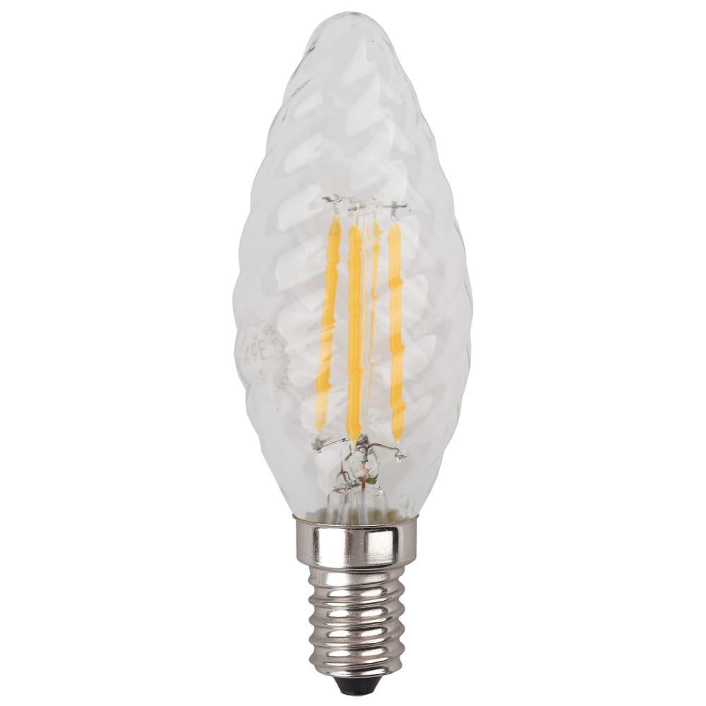 фото Светодиодная лампа эра f-led btw-5w-840-e14 филамент, свеча витая, нейтральный б0027936