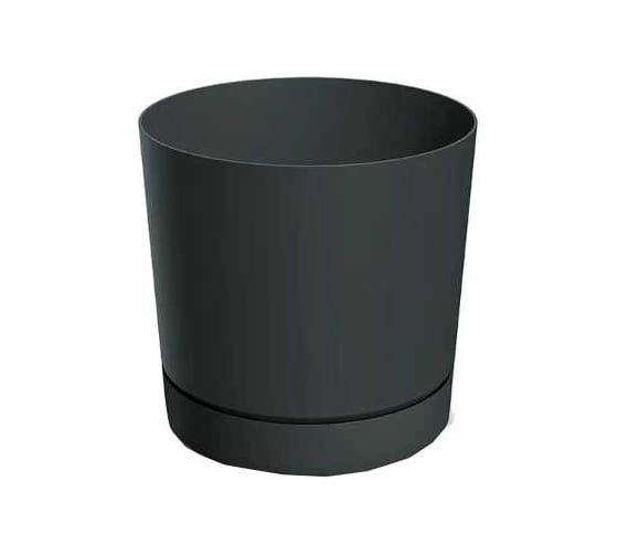 Изображение товара Кашпо Prosperplast d POP350-S433 прикрепленный поддон TUBO P d 33,8, h 32,6 см 22,5 л антрацит 070024