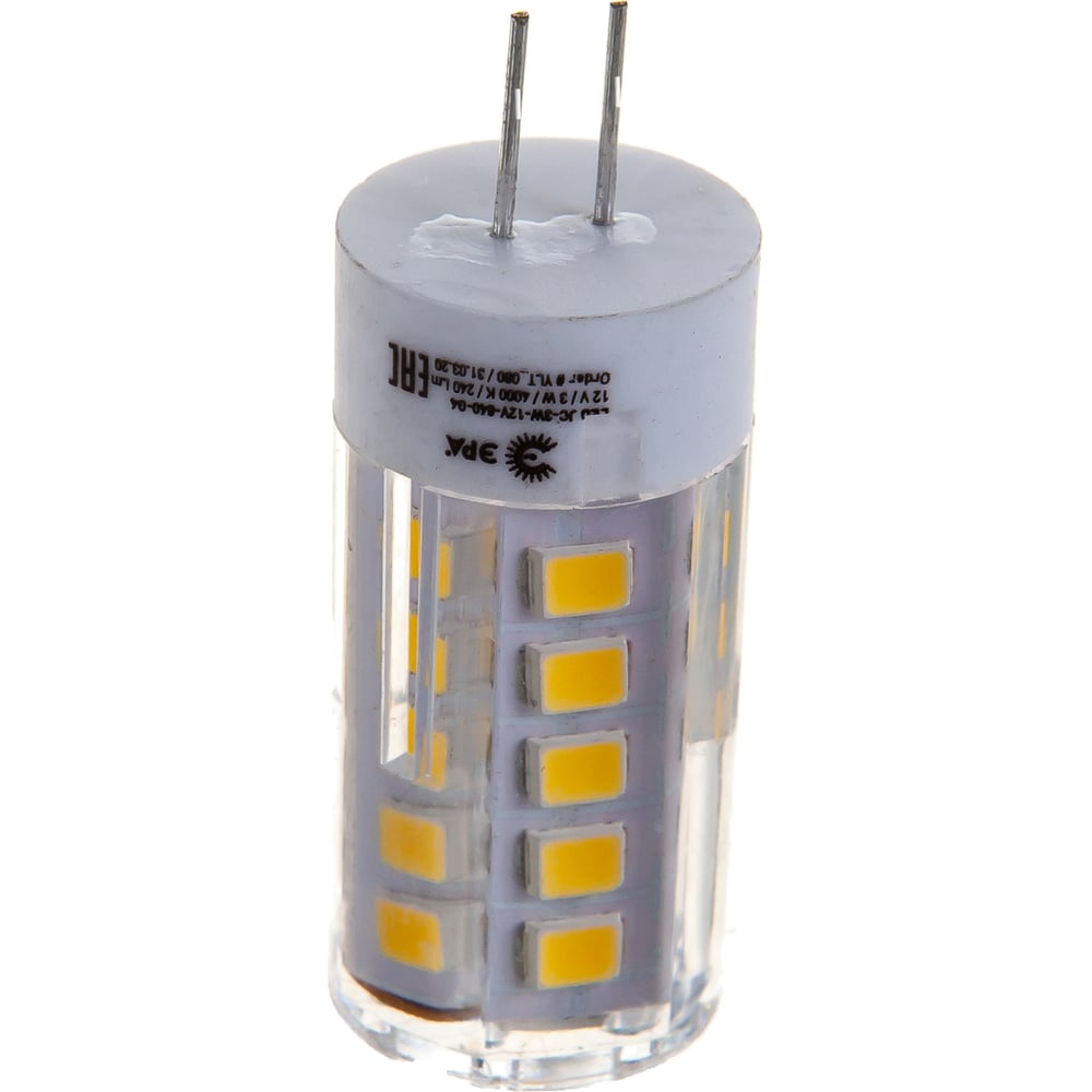 фото Светодиодная лампа эра led jc-3w-12v-840-g4, капсула, нейтральный б0033194