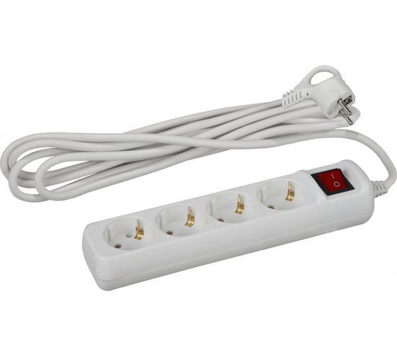 Изображение товара Удлинитель электрический ЭРА U-4es-3m-3x1 с заземлением с выключателем 4 розетки 3м ПВС 3x1мм2 16А Б0028381