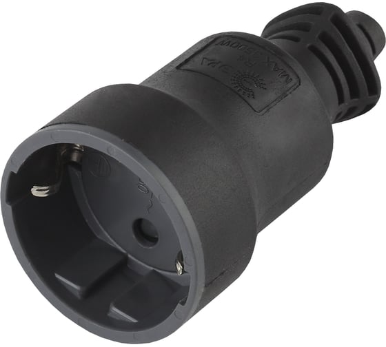 Изображение товара Кабельная розетка ЭРА R4B c/з 16A прямой ввод черная Б0019191