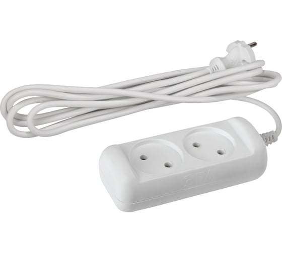 Изображение товара Удлинитель ЭРА U-2-1,5m Россия без зазeмления, 2х1мм2, 10А, ПВС, 2гн, 1,5м Б0028359