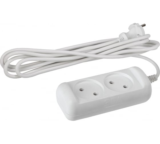 Изображение товара Удлинитель ЭРА U-2-3m-2x1 электрический, без заземления, 2 розетки, 3м, ПВС 2x1мм2, 10А Б0028360