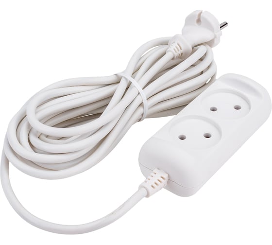 Изображение товара Удлинитель электрический ЭРА U-2-5m-2x1 без заземления 2 розетки 5м ПВС 2x1мм2 10А Б0028361