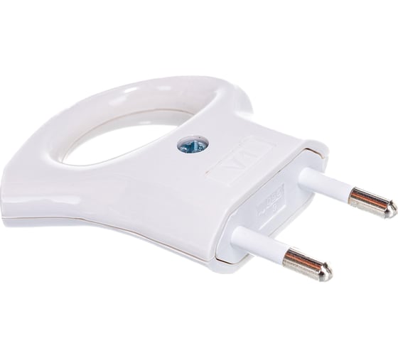 Изображение товара Вилка ЭРА V1 б/з 6A с кольцом непрямой ввод белая Б0019182