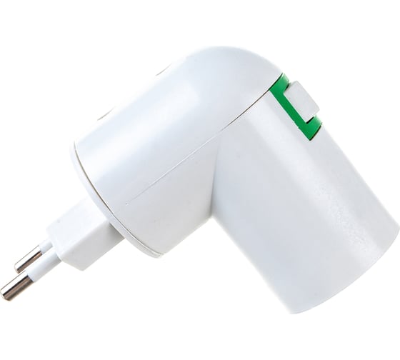 Изображение товара Переходник вилка-Е27 с выключателем ЭРА, белый Б0027981