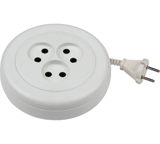 Изображение товара Удлинитель ЭРА Россия UR6-3-3m/УХ6-103 рулетка без заземления,1300Вт, 3гн, 3м Б0035760