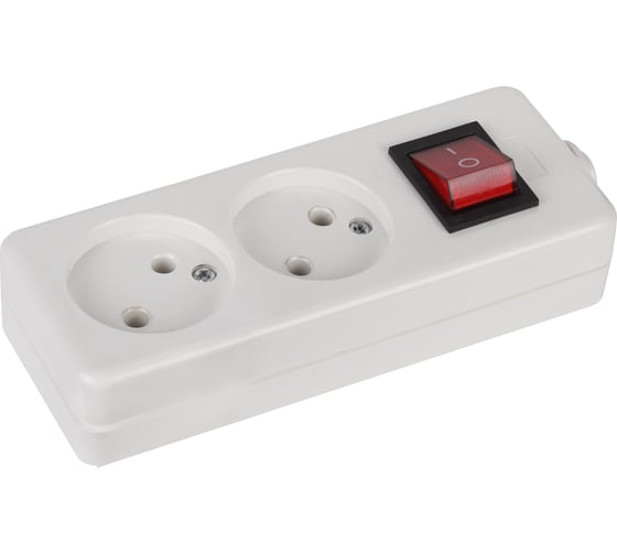 Изображение товара Колодка ЭРА K-2s 2гн, без зазeмления, с выкл Б0003475