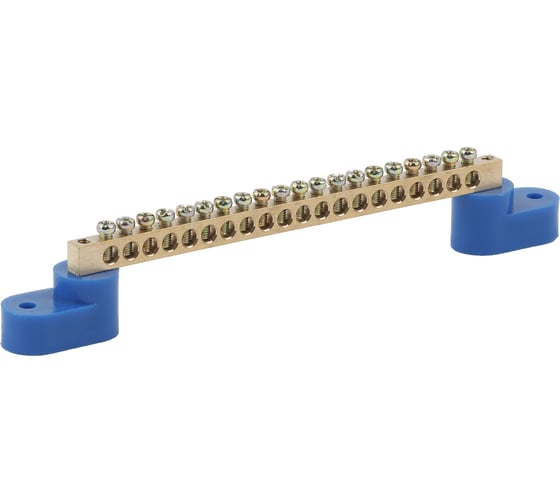 Изображение товара Шина N ноль ЭРА на двух угловых изоляторах NO-222-62 ШНИ-6х9-20-У2-синий, Б0033441