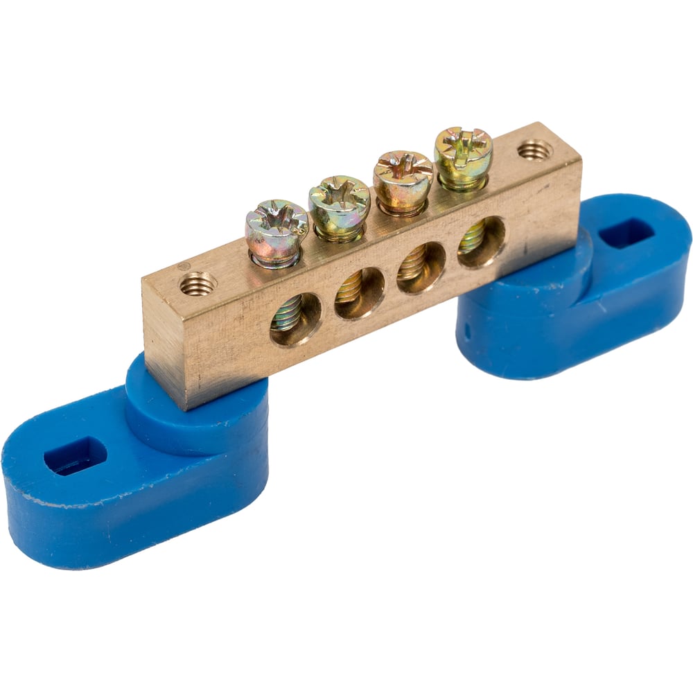 Изображение товара Шина нулевая на двух угловых изоляторах ЭРА NO-222-65 ШНИ-8х12-4-У синяя