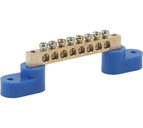 Изображение товара Шина N ноль на двух угловых изоляторах ЭРА NO-222-67 ШНИ-8х12-8-У2-Синий, 10 штук Б0033446