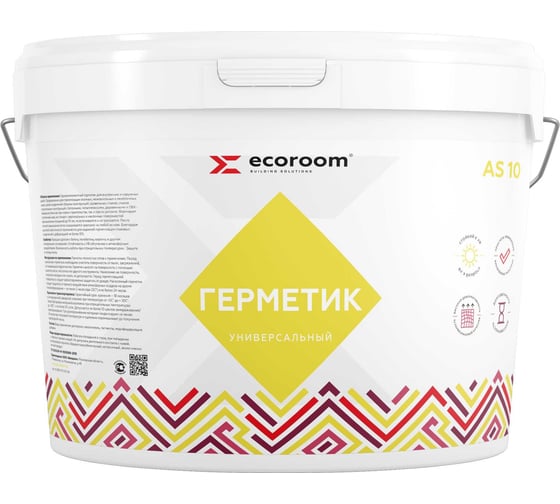 Изображение товара Акриловый герметик ECOROOM AS-10 универсальный, серый, 7 кг E-Герм-4179/7 сер